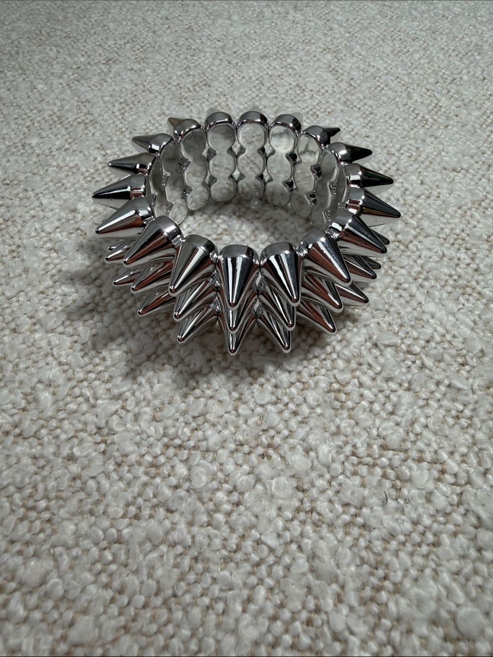 Silver Spike Stretch Bracelet